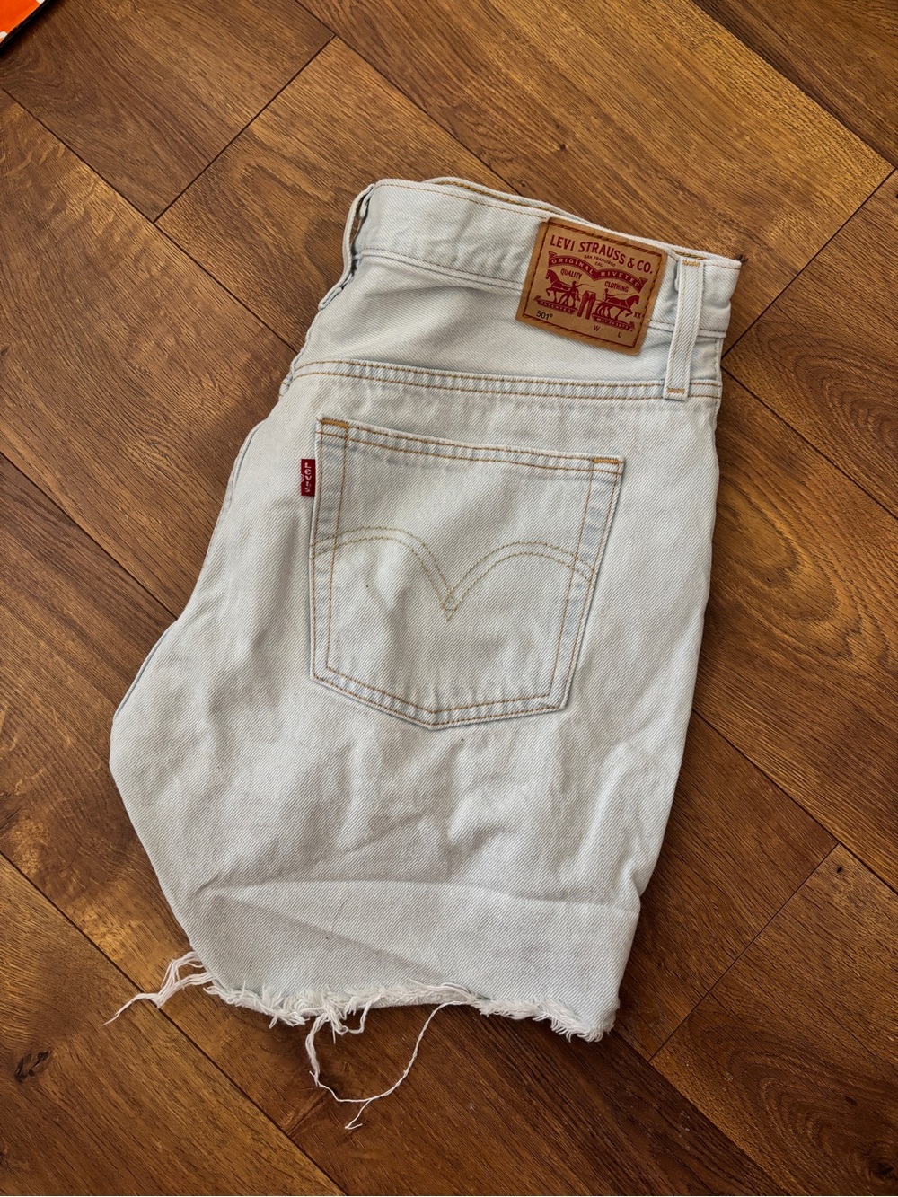 Levi's Light Blue Denim Shorts with Contrast Stitching